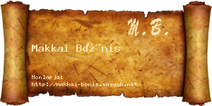Makkai Bónis névjegykártya